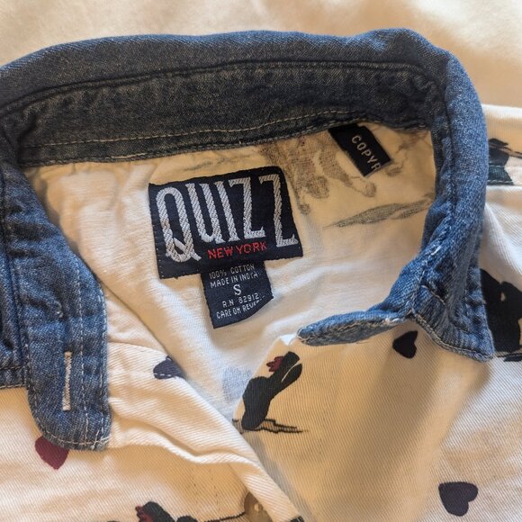 Quizz Cowboy Teddy Bear Button Up Shirt - Picture 2 of 3